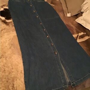 Vintage white stag sz 10 maxi western button down skirt